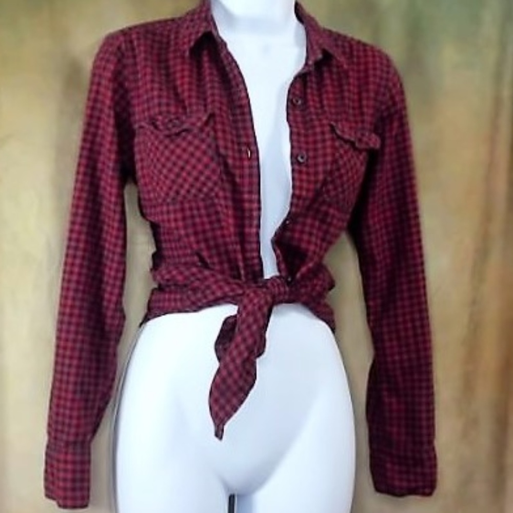 Eddie Bauer Red and Black Plaid Flannel